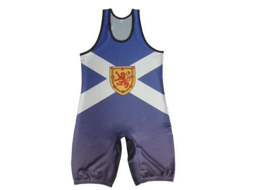 Slate and Royal Blue Wrestling Singlet with Clean Panel and Crest Styling 14 Slate and Royal Blue wrestling singlet with clean panel styling