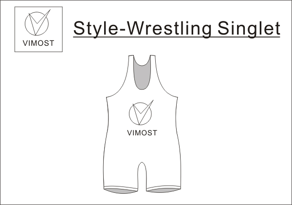 Charcoal and White Wrestling Singlet with Contrast Panel and Geometric Styling 5 Custom Contrast Wrestling Singlet Design product view